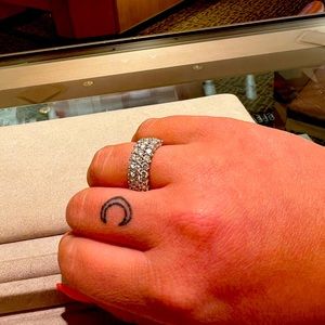 2.5 carat lab created diamond anniversary band.